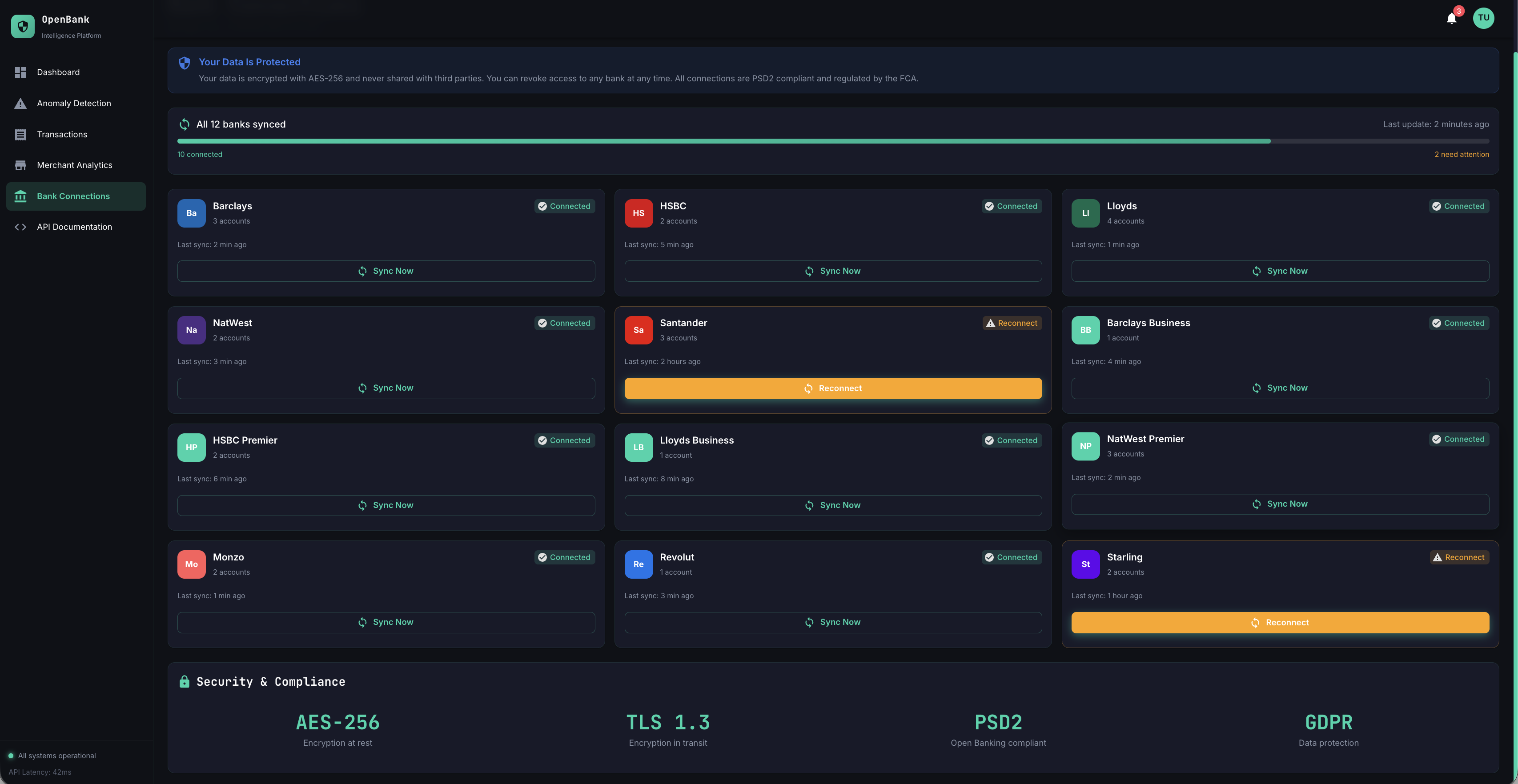 Bank Connections & Compliance